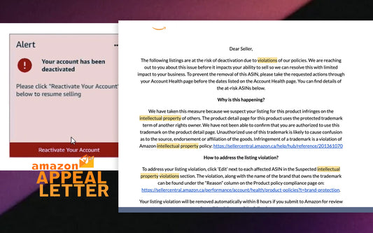 How to Appeal Amazon Seller Account Deactivation Due to Intellectual Property Violations - Amazon Appeal Letter