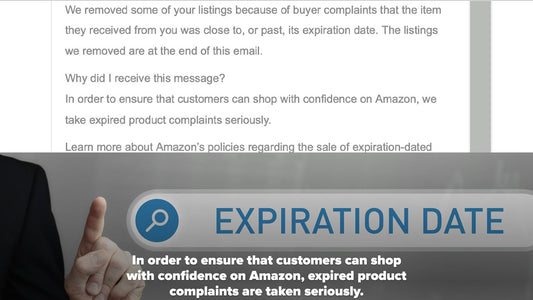 HOW TO APPEAL; Action Required: Listing Removed from Amazon. (Complaint Type: Expired)