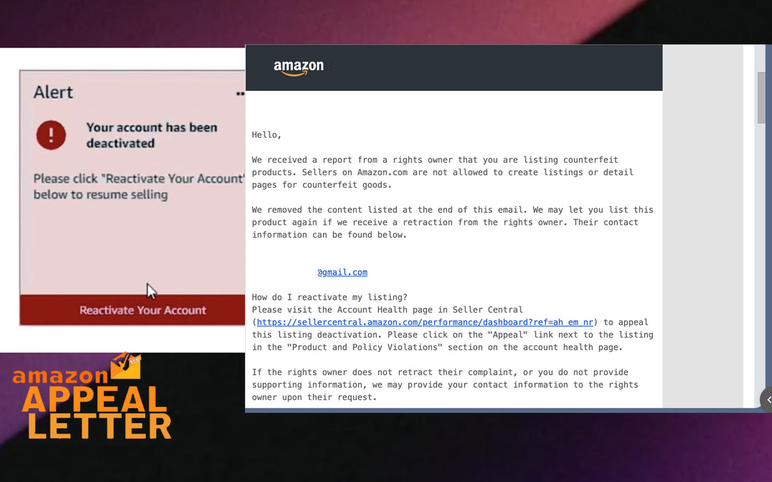 How to Appeal Amazon Seller Account Deactivation Due to Intellectual Property Infringements - Amazon Appeal Letter